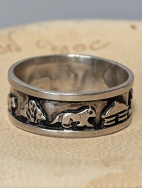Signed Tommy Singer Navajo Sterling Silver 925 Storyteller Band